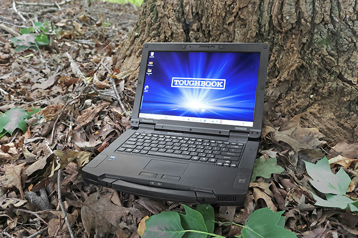 Panasonic Toughbook 56 semi-rugged laptop outdoors