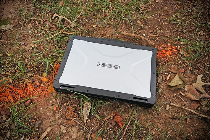 Panasonic Toughbook 56 magnesium display lid and Toughbook branding