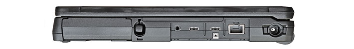 Panasonic Toughbook 56 right-side ports, stylus garage and second battery bay