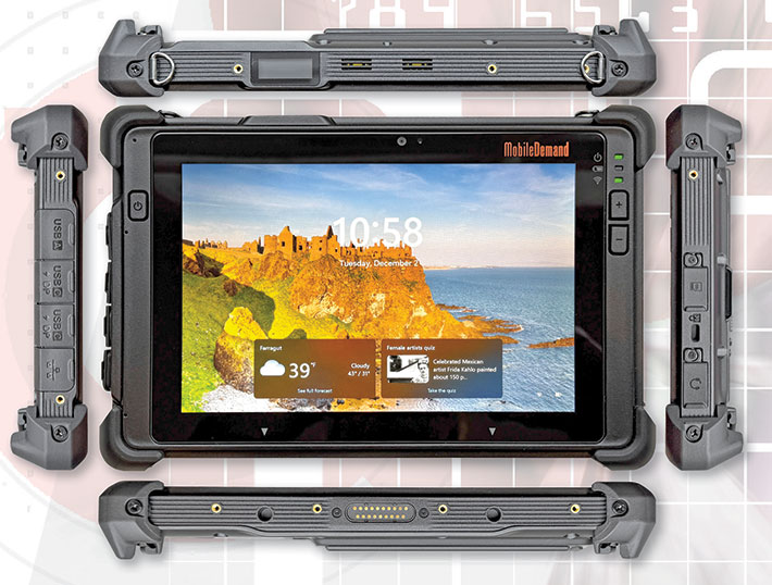 MobileDemand xTablet T8655 front and all sides with port covers closed