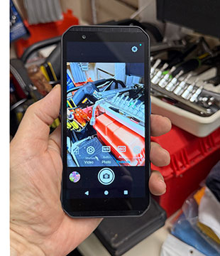 TC605 rugged handheld used for work documentation