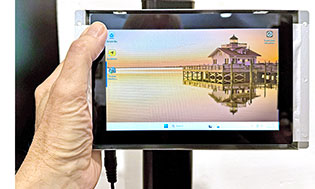 Winmate 7-inch Panel PC shown at its compact physical scale